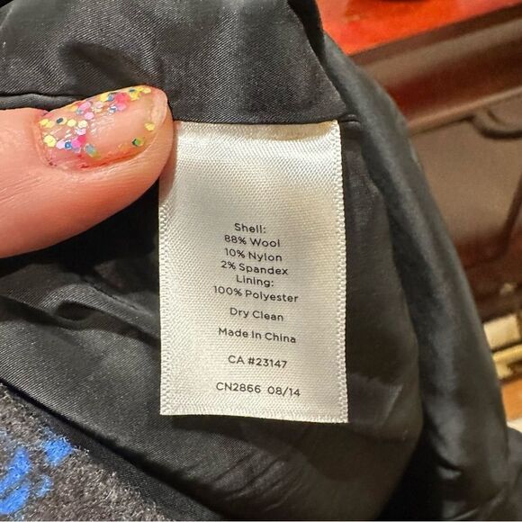 Talbots Blue Floral Wool Mini Skirt Size 10P - Picture 9 of 10